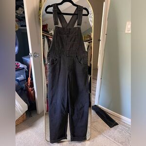 Free people black denim overalls size small